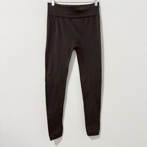 Sofra Fleece Lined Leggings Womens One Size Fits Most Brown